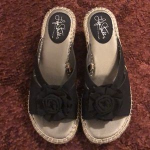 Life stride slip on wedges/sandals. Size 7.5M